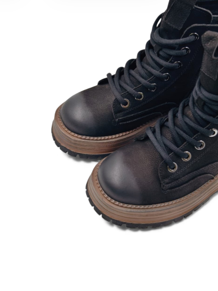 Ботинки зимние из натуральной кожи GRANDERA, цвет: Черный  купить онлайн