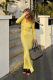 Платье на пуговицах вязанное LIGHT YELLOW