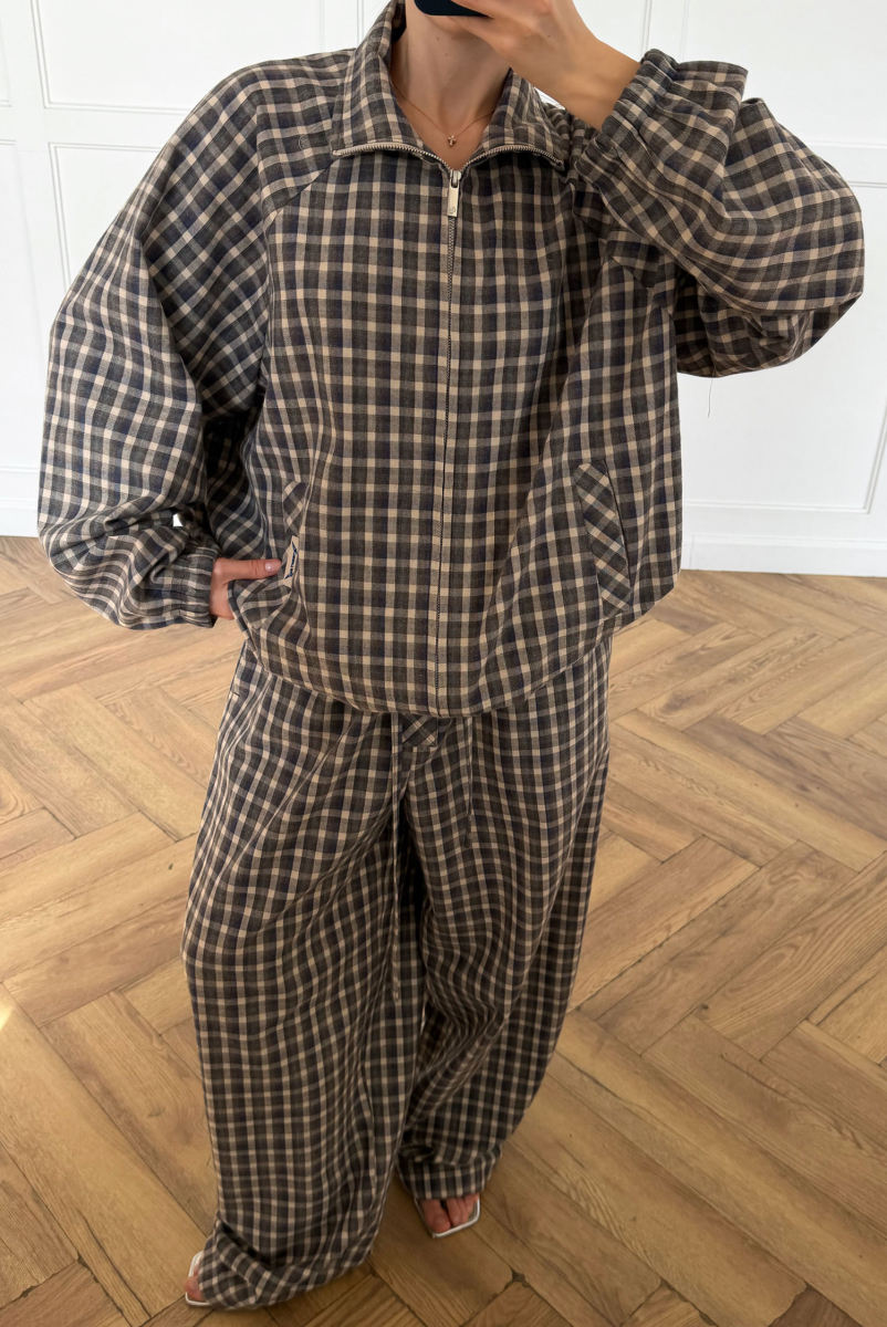 Олимпийка в клетку Label .B, цвет: Сине-коричневый,  купить онлайн