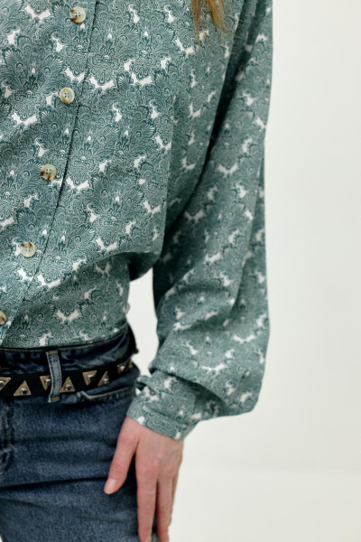 Рубашка из французского хлопка GREEN PATTERN