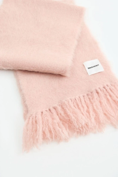 Шарф с бахромой из шерсти альпака Daisyknit, цвет: светло-розовый  купить онлайн
