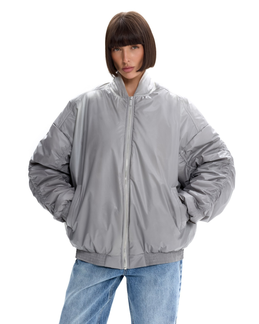 Бомбер с эффектом термохрома Suborbia, цвет: серо-белый, 006938 купить онлайн