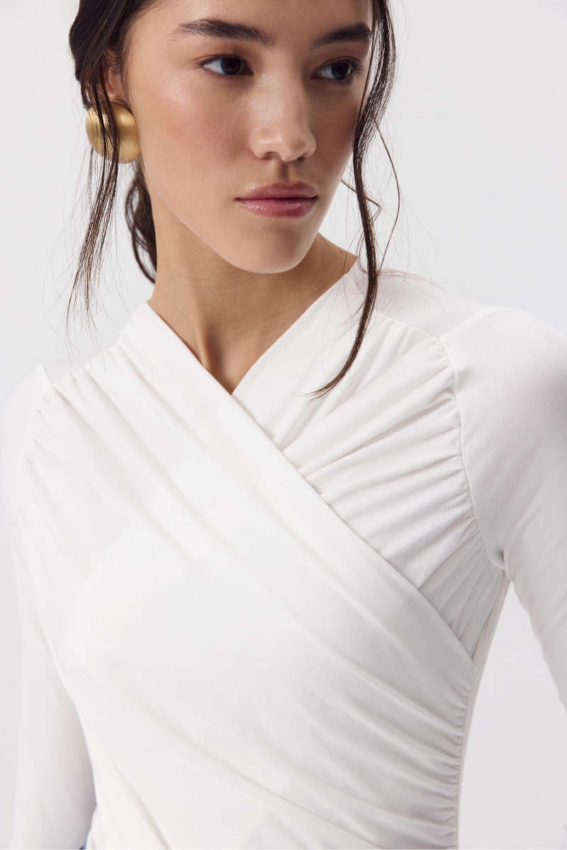 Боди с драпировкой Charmstore, цвет: молочный, 218-43365-111 купить онлайн