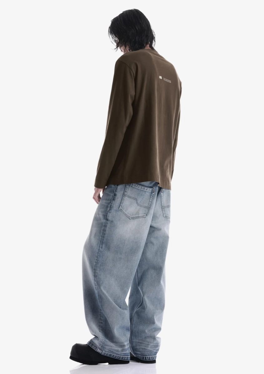 Лонгслив с тональным логотипом KRAKATAU, цвет: коричневый, Tu125-7 купить онлайн