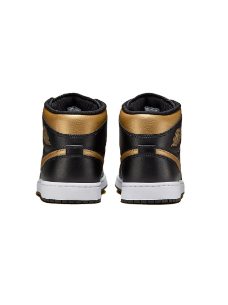 Кроссовки мужские Jordan 1 Mid Black "Metallic Gold"