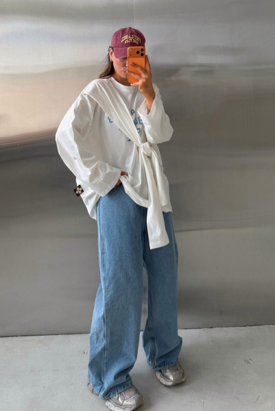 Лонгслив Крест-накрест Label .B, цвет: белый,  купить онлайн