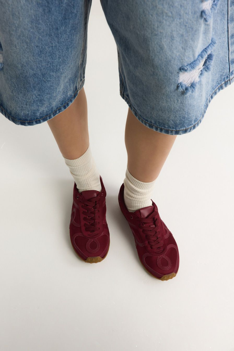 Кеды из текстиля и экокожи Lera Nena, цвет: Бордовый LNU.502.19459.330 купить онлайн