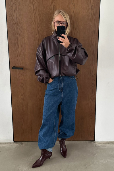 Куртка из экокожи BURGUNDY Label .B, цвет: Бордовый, Jc.01.4.41BRD купить онлайн