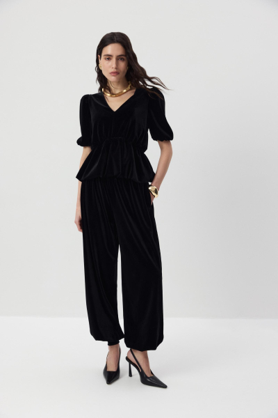 Брюки-шаровары из бархата Charmstore, цвет: Черный, 101-48642-880 купить онлайн