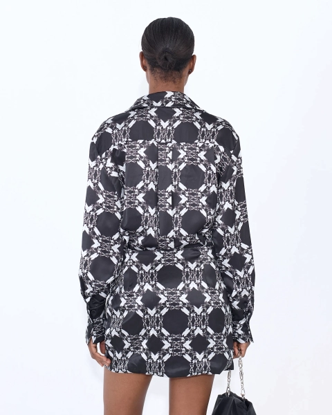 Платье с запахом SATIN PATTERN GREY ASIA ST 71, цвет: серый, Ast71.dress-satin-pattern купить онлайн