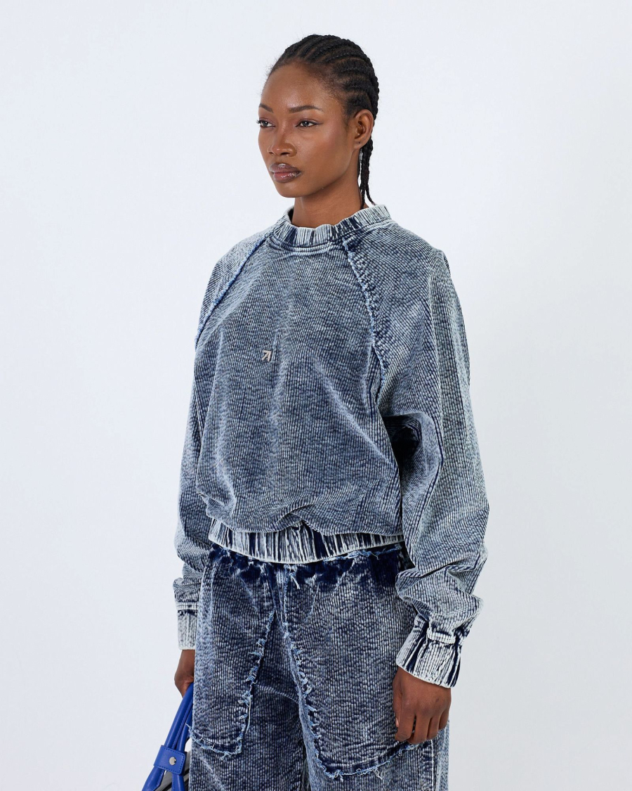 Свитшот OUT SEAMS CROPPED WASHED BLUE ASIA ST 71, цвет: синий, Ast71.swt-seams-crop-blue купить онлайн