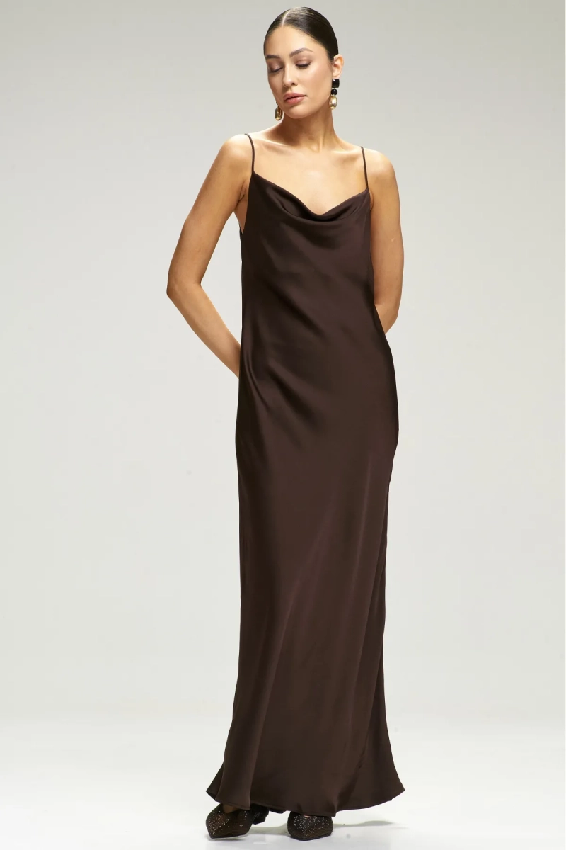 Платье-комбинация на тонких бретелях Choco Erist store, цвет: шоколадный, НФ-00002954 купить онлайн