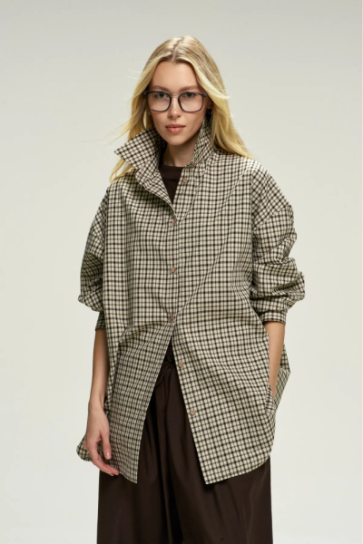 Рубашка Classic в клетку Beige