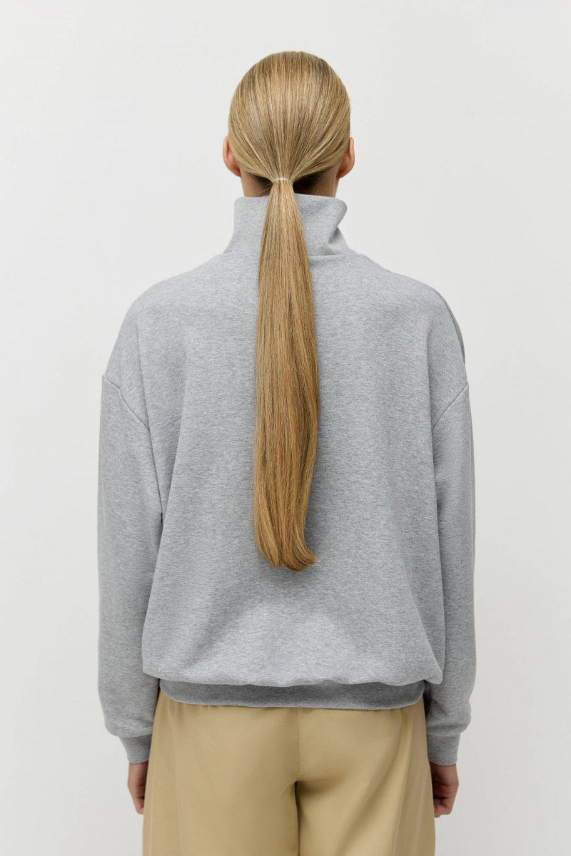 Свитшот Around Lobster Club AROUND, цвет: серый меланж, 219_119C01 купить онлайн