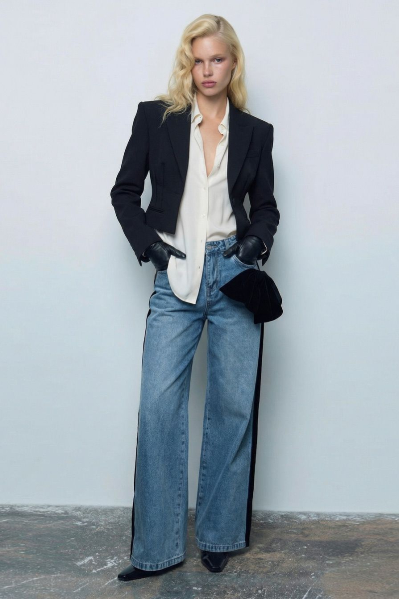 Джинсы с бантом