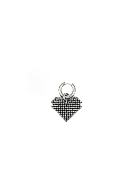 Сережка love классика натур гематит