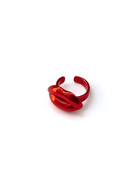 Серебряная серьга-кафф "Поцелованная" SBLESKOM, цвет: красный, 41555 купить онлайн