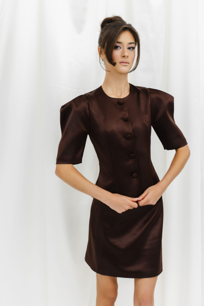 Юбка из атласа мини VELVET, цвет: шоколадный, 00-00005255 купить онлайн