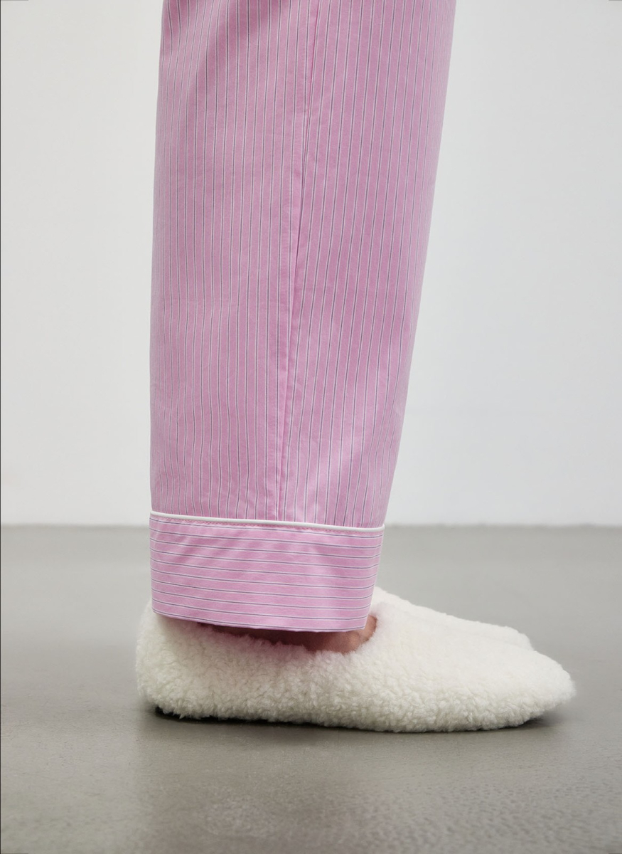 Костюм пижамный из хлопка с кантом ALL WE NEED, цвет: бело-розовый,  купить онлайн