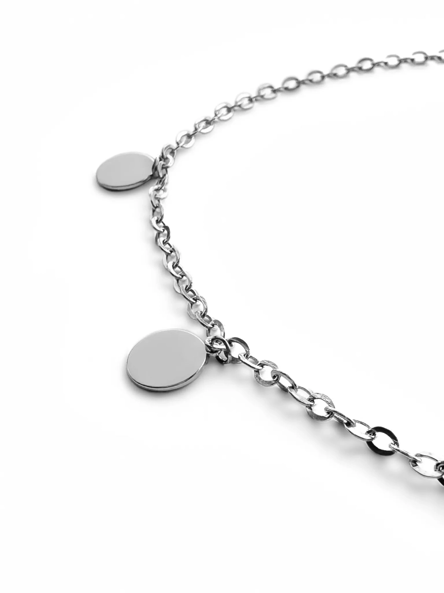 Серебряное колье-чокер «Монеты» SBLESKOM, цвет: серебро, 11871 купить онлайн