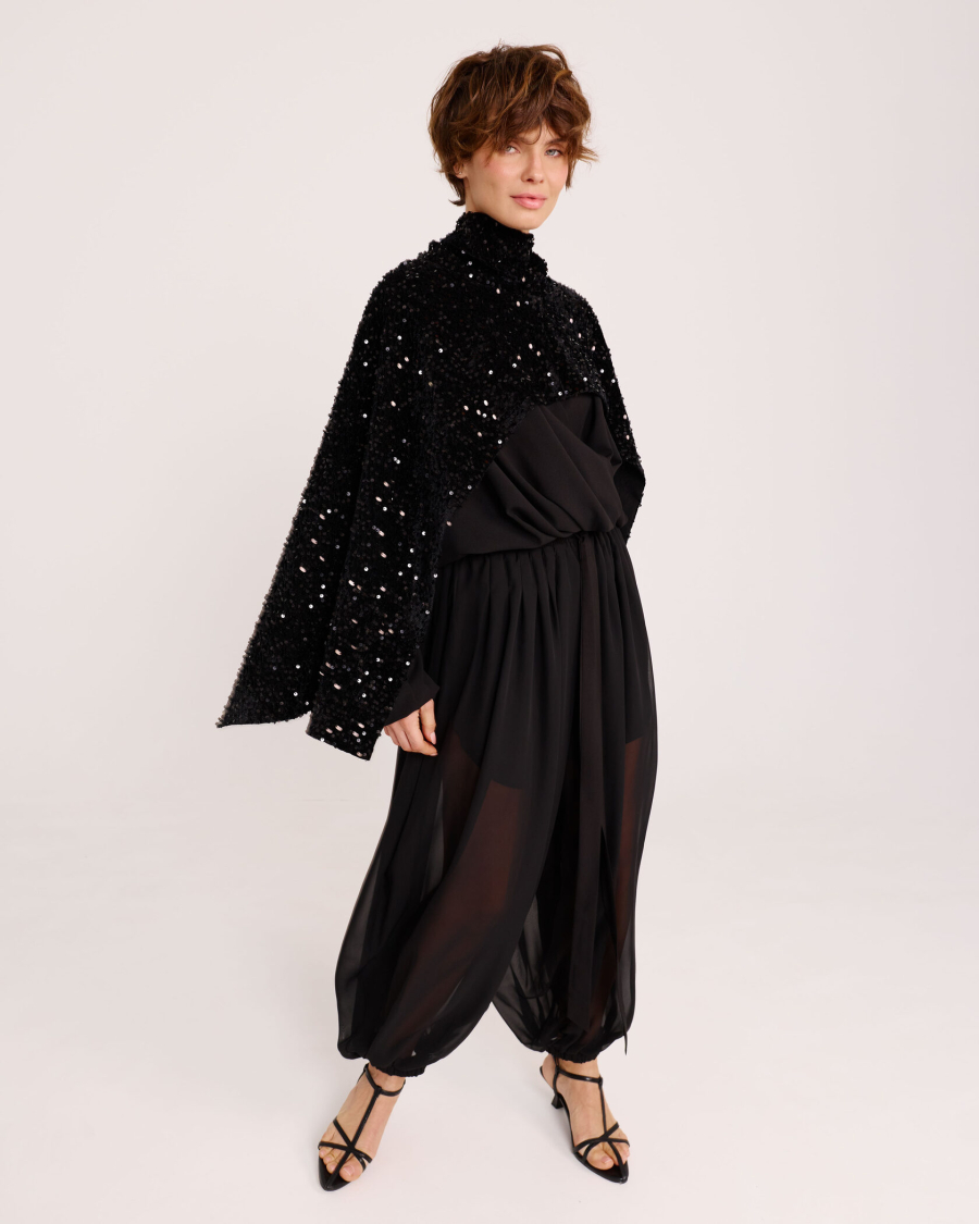 Брюки-шаровары из шифона BLACK Anmuse, цвет: Черный, TR25W218-BLC купить онлайн