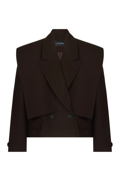 Жакет с акцентными деталями Shtripling, цвет: коричневый, SHJKT004BRN купить онлайн