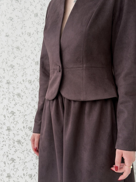 Жакет из замши GARCHIT, цвет: коричневый,  купить онлайн