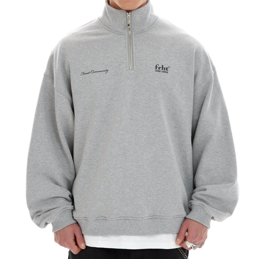 Свитшот FRHT Half-Zip FRHT&OUT OF REACH, цвет: melange, SWTHLFZIPMLG купить онлайн