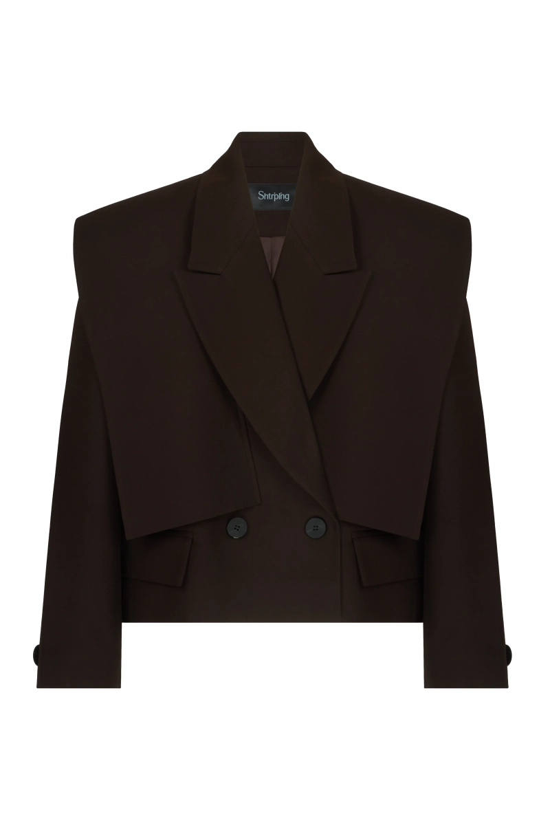 Жакет с акцентными деталями Shtripling, цвет: коричневый, SHJKT004BRN купить онлайн