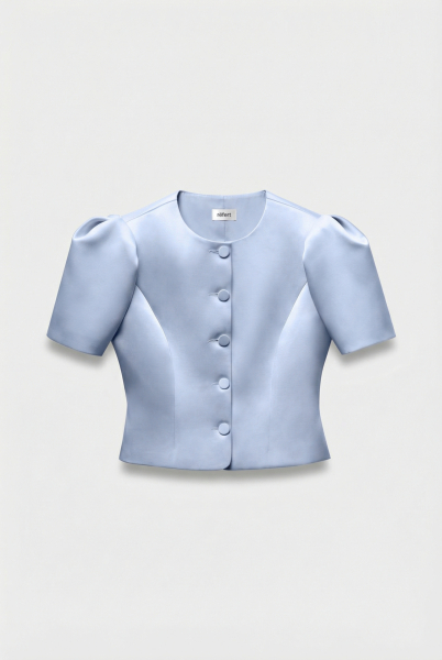 Жакет с объемными рукавами из сатина REFERT, цвет: голубой, 04-3860/4-2511 купить онлайн