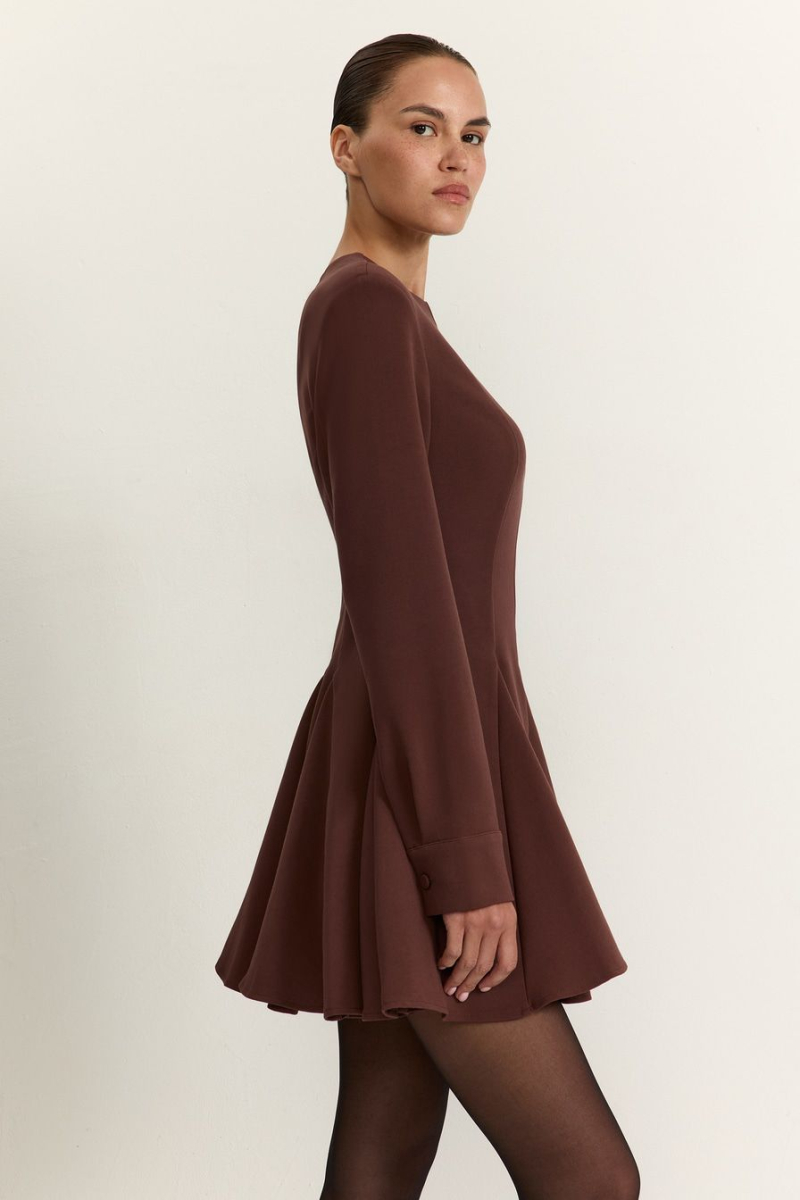 Платье из смесовой вискозы TOPTOP, цвет: коричневый, TT.010.17857.700 купить онлайн