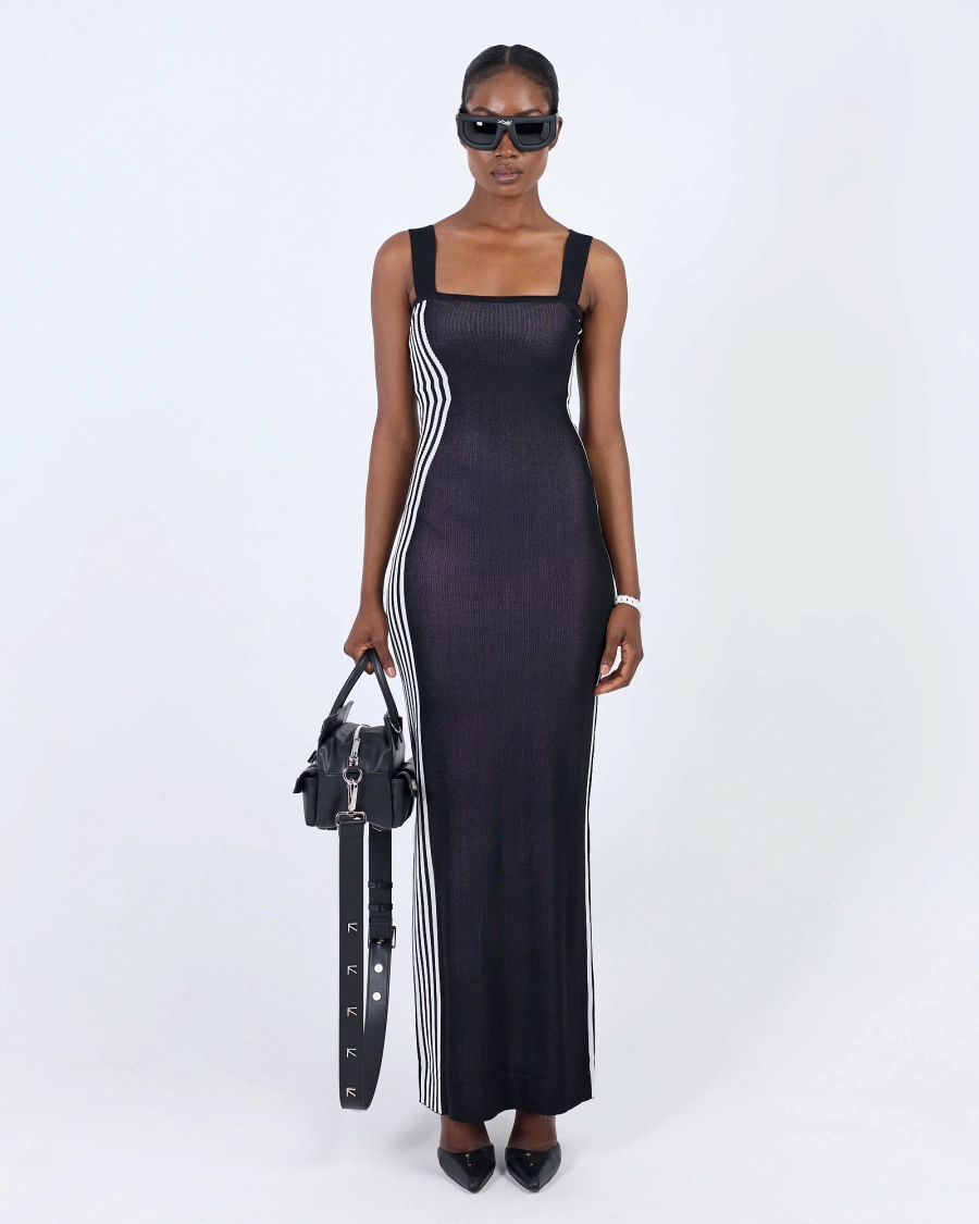 Платье вязаное 7 ПОЛОСЫ ASIA ST 71, цвет: Черный, Ast71.knit-dress-stripes-black купить онлайн