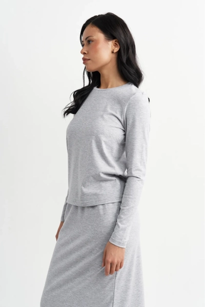 Лонгслив из кулирки Erist store, цвет: серый меланж, НФ-00003625 купить онлайн