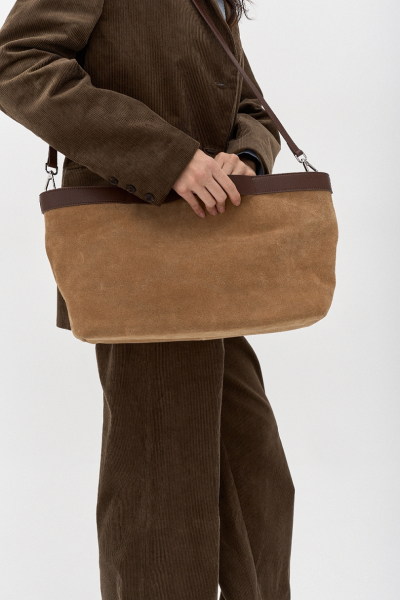 Сумка тоут из замши М Ricoco, цвет: песочный bag10/1 купить онлайн