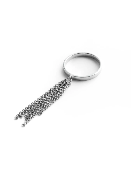 Серебряное кольцо узкое с кистью