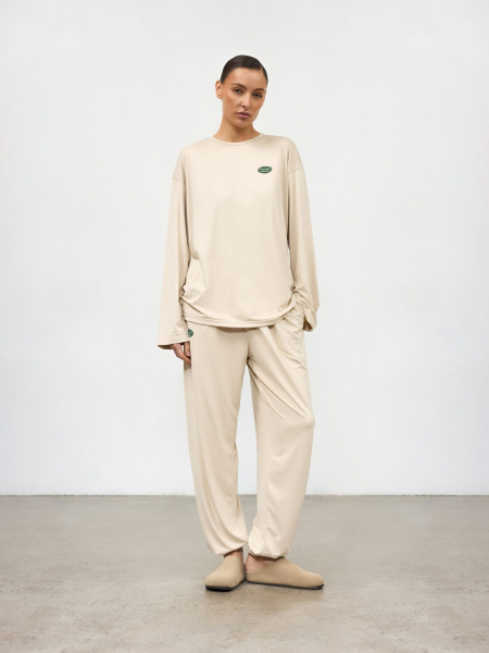 Лонгслив из вискозы ANOTHER SELECT, цвет: бежевый, 00106 купить онлайн