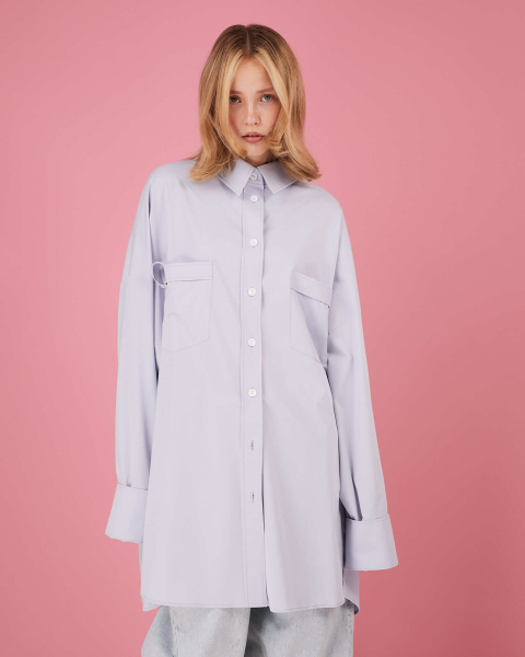 Рубашка макси овер #17 TABOO, цвет: серый, Rub17 купить онлайн