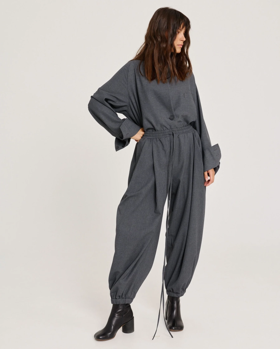 Брюки-шаровары из шерсти GRAY Anmuse, цвет: серый, TR25W204-GR купить онлайн