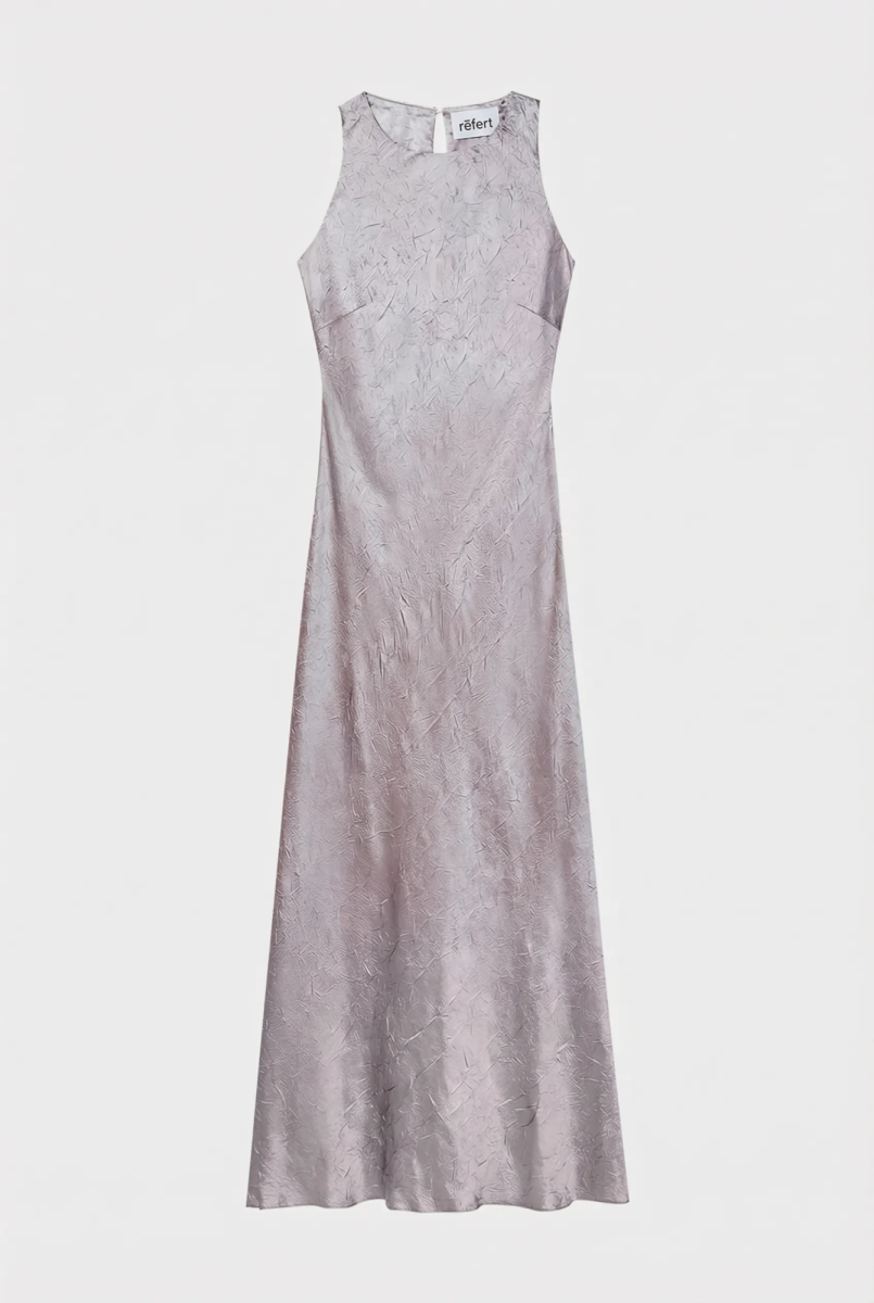 Платье с вырезом халтер из жатого сатина