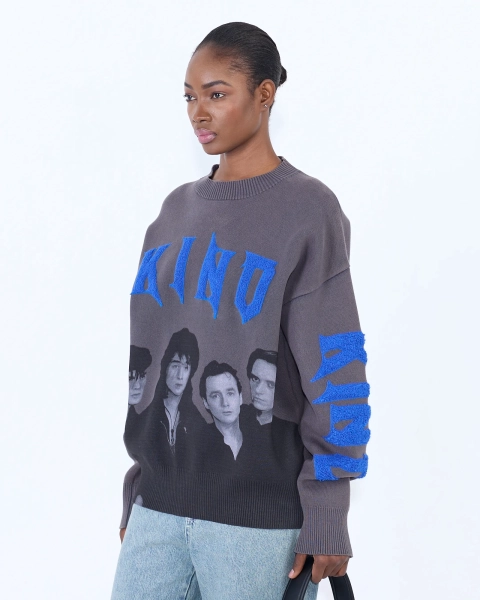 Джемпер KINO BAND WASHED GREY ASIA ST 71, цвет: серый, Ast71.KINO-jump-grey купить онлайн