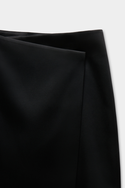 Юбка миди на запах из сатина REFERT, цвет: Черный, 07-3811/1-2511 купить онлайн