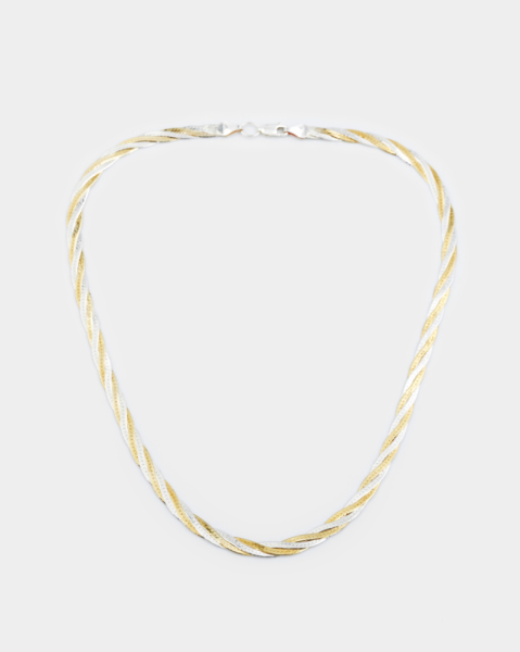 Биколорная цепь плетения снейк Poly