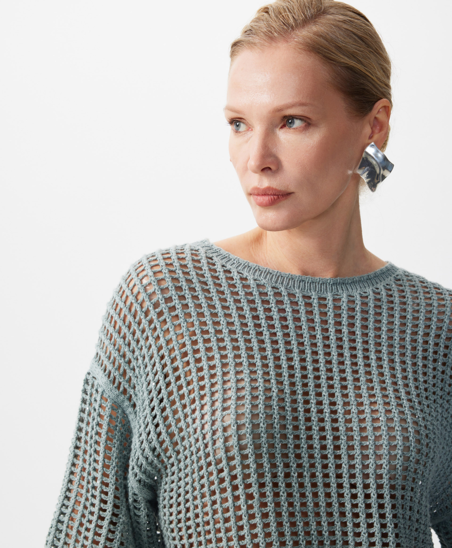 Джемпер с сетчатым переплетением GLVR, цвет: ментоловый, 126G26GAC3110 купить онлайн