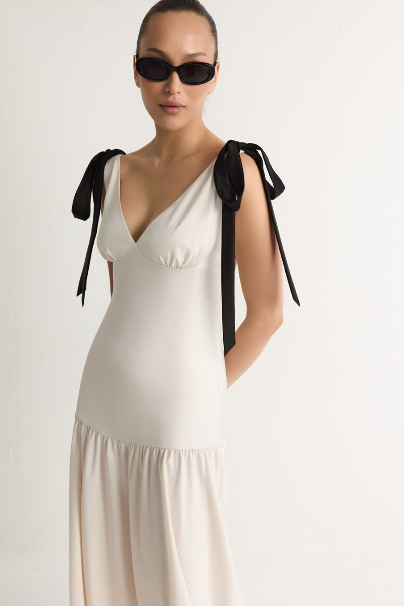 Платье с бантами TOPTOP, цвет: молочный, TT.012.18400.120 купить онлайн