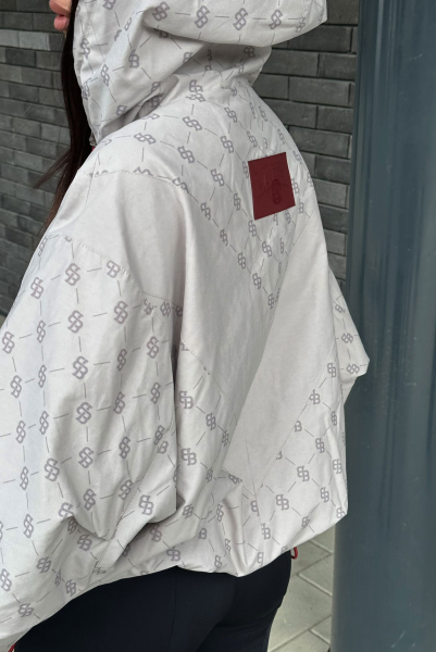 Ветровка с капюшоном с паттерном LIGHT GREY Label .B, цвет: light grey, Jc.01.5.3659LGR купить онлайн