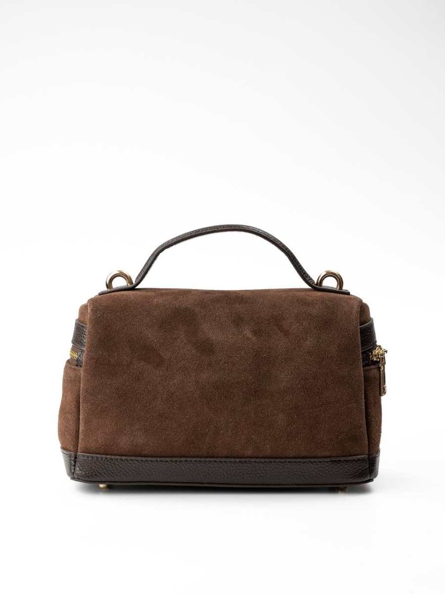 Сумка Дженна средняя LUNAVERA, цвет: шоколадная замша J-704-PHR 8104 купить онлайн