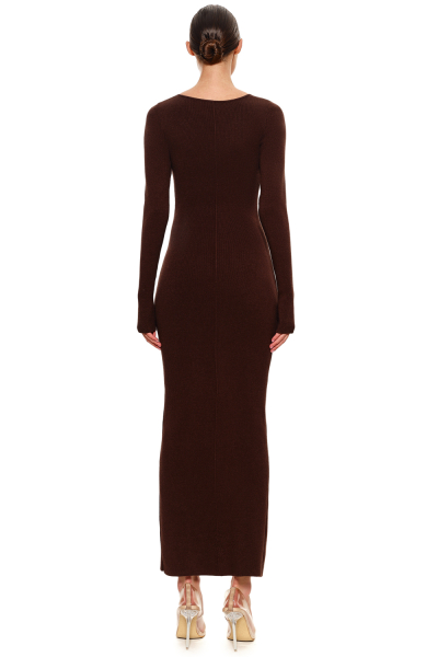 Платье вязаное SODAMODA, цвет: темный шоколад, 12245 купить онлайн