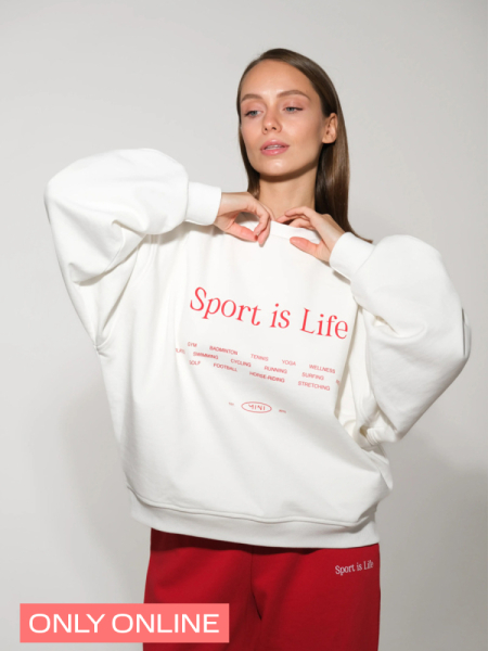 Свитшот Sport is life MINI, цвет: белый, НФ-00000146 купить онлайн