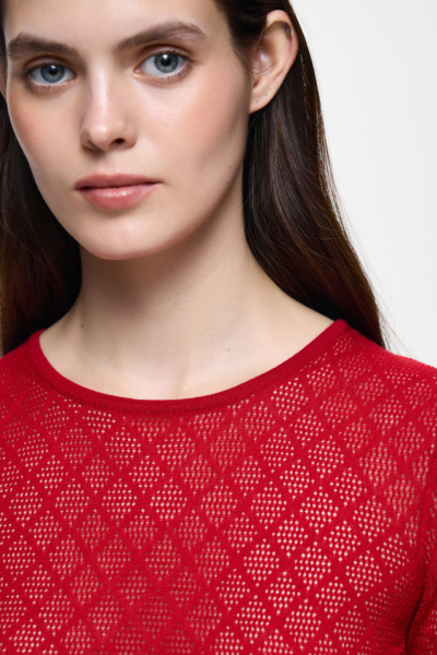 Джемпер ажурный DREAMS BY ALENA AKHMADULLINA, цвет: красный, 225104140304164/105000 купить онлайн