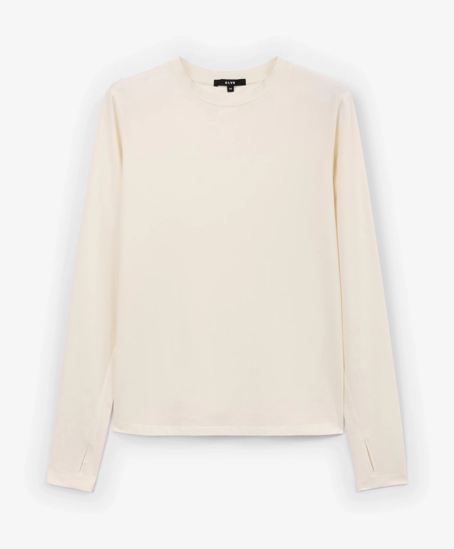Лонгслив полуприлегающего силуэта GLVR, цвет: молочный, 225G33GAC1203 купить онлайн